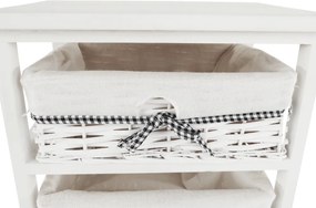 Comodă, 3 coşuri, alb antichizat, RUBY 3