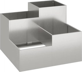 vidaXL Vază pentru Grădină Argintiu 80 x 80 x 60 cm Oțel inoxidabil