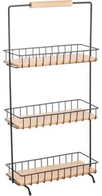 Suport de bucătărie cu trei etaje MSV Elie 29,5 x15,5 x 58,5 cm, negru