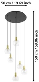 Lustră LED dimabilă pe cablu Eglo 390279 TERQUE 6xLED/5,4W/230V 3000K d. 54 cm