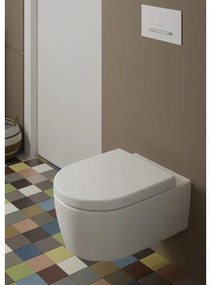 Set vas WC rimless suspendat, Villeroy&amp;Boch Avento, cu capac inchidere lenta si rezervor Geberit Duofix Sigma UP320