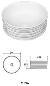 Lavoar pe blat Fluminia, Theia, rotund, diametru 38.5 cm, alb