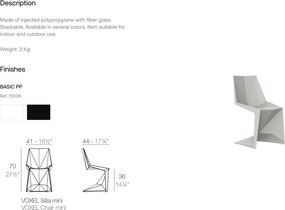 Set de 4 Scaune copii ultra-moderne de exterior / interior design premium VOXEL MINI CHAIR 51036 Vondom