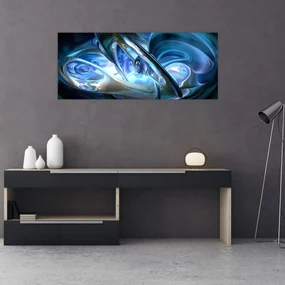 Tablou fractalilor în albastru (120x50 cm), în 40 de alte dimensiuni noi