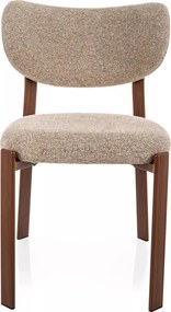 Scaun lemn tapitat Rin D 253 bej/nuc - H79 cm