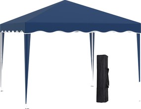 Outsunny pavilion pliant 3 x 3 m, cort de grădină pliabil, reglabil pe înălțime, cu geantă de transport, protecție UV, oțel, material Oxford, albastru | Aosom Romania