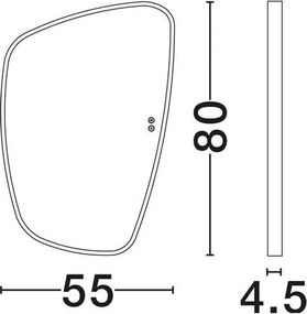 Oglinda cu iluminat LED pentru baie IP44 SINIA 55x80cm