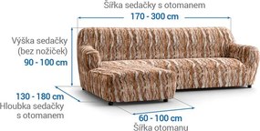 Gaico Huse bielastice OCEANO NOU cărămizii canapea cu otoman stânga (l. 170 - 300 cm)