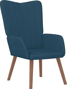 vidaXL Scaun de relaxare, albastru, catifea