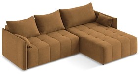 Colțar teracotă extensibil/cu spațiu de depozitare (cu colț pe partea dreaptă/cu șezlong) Moku – Makamii