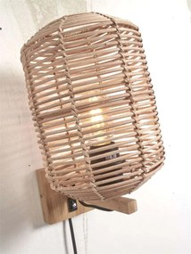 Aplica de perete eco din ratan Tanami tube S, nat