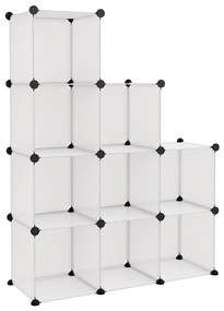 Organizator cub de depozitare, 9 cuburi, transparent, PP 1, 95.5 x 31.5 x 124 cm, Transparent, 95.5 x 31.5 x 124 cm, Transparent