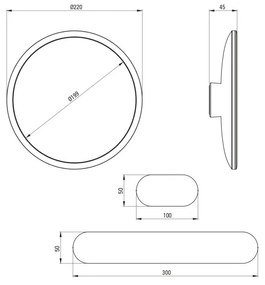 Oglinda cosmetica baie, cu prindere magnetica cu iluminare Led Deante, Round