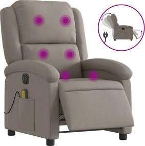 vidaXL Fotoliu electric de masaj rabatabil, gri taupe, textil