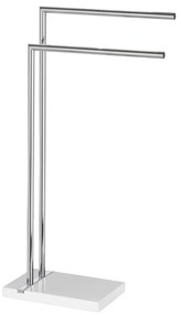 WENKO 20487100 - Suport pentru prosoape NOBLE, 45,5 x 82 cm, crom lucios/alb