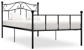 vidaXL Cadru de pat, negru, 90 x 200 cm, metal