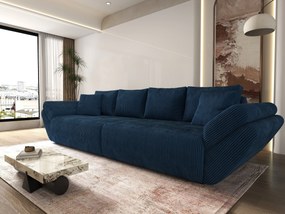 Canapea extensibilă dumonde cu ladă de depozitare si sezut confortabil din spuma high-density, Berlin Zoom Blue 300x100 cm