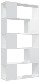 809149 vidaXL Bibliotecă/Separator cameră, alb extralucios, 80x24x155 cm, PAL