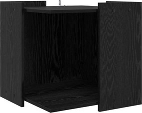 vidaXL Cutie pentru litiera pisici Stejar negru 53 x 53 x 51 cm