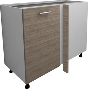 Corp Baza Colt Lecce, Stejar Sonoma Inchis/Alb, 98 x 50 x 80 cm