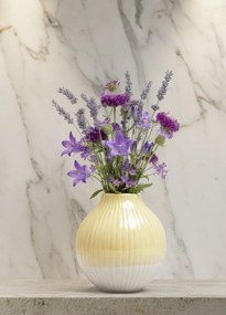 Vaza galbena cu baza glazura granit (mica 11,5cm)