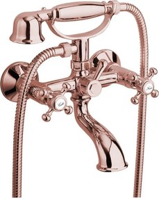 Baterie roz pentru cadă cu montare pe perete (2 ieșiri) Antea – Sapho