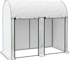 Outsunny Seră de Grădină, Seră pentru Plante cu 2 Uși Batante Rulante, Acoperire PE, Anti-UV, 2x1x1,78 m, Alb | Aosom Romania