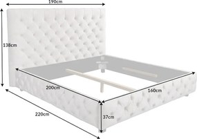 Pat elegant tapitat cu catifea sampanie, Paris 160x200cm A-6543106 VC