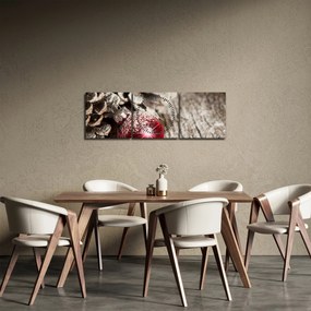 Tablou - Decorațiuni de Crăciun (cu ceas) (90x30 cm)
