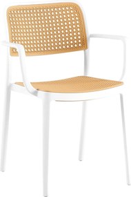 Scaun RAVID TIP 2, bej/alb, plastic, 58x55x82 cm