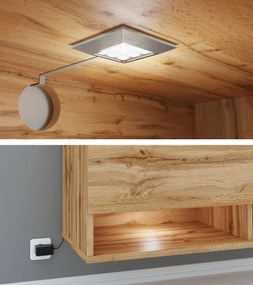 Masă TV/ Dulap Aldesia -100 (stejar wotan) (iluminat LED RGB color). 1058409
