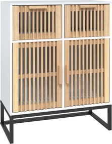 vidaXL Servantă, alb, 60x30x75 cm, lemn prelucrat