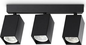 Plafoniera DYNAMITE PL3 LINEAR SQUARE NERO