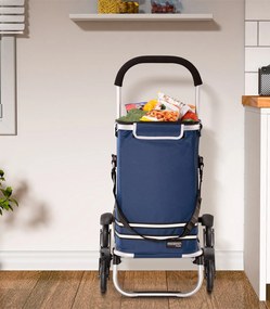 Carucior cumparaturi  Stairs Climber pliabil husa detasabila 3 roti  Metal/Poliester Albastru