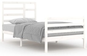 3105851 vidaXL Cadru de pat, alb, 100x200 cm, lemn masiv