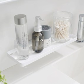 Raft pentru baie alb mat autoadeziv din oțel Film Hook – YAMAZAKI