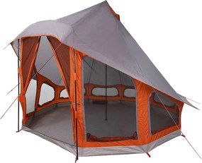 vidaXL Cort Tipi Gri și Portocalie 404 x 370 x 270 cm tafta