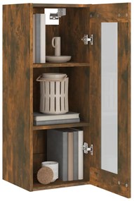 Dulap de perete suspendat, stejar fumuriu, 34,5x34x90 cm 1, Stejar afumat