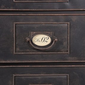 Comoda neagra, din metal, aspect vintage, Archivio