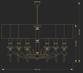 Candelabru 6 brate elegant realizat manual Sparone
