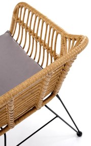 Scaun rattan K541 natur/gri
