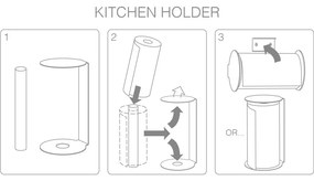 Suport vertical pentru prosoape de bucătărie din hârtie gri ø 13 cm Bull XL – LIND DNA