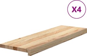 vidaXL Trepte scari 4 buc Stejar masiv netratat 80x30x2 cm