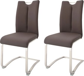 Set 2 scaune Artos maro piele naturala 45/58/102 cm