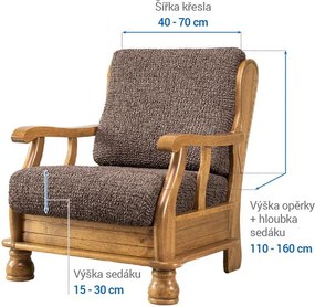 Gaico Huse bielastice VITTORIA maro fotoliu cu manere de lemn (l. 40 - 70 cm)