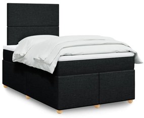 3291214 vidaXL Pat box spring cu saltea, negru, 120x190 cm, catifea