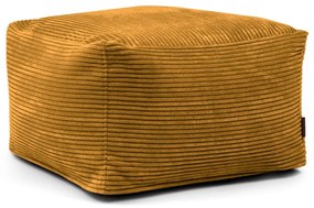 Fotoliu bean bag galben muștar cu tapițerie din catifea reiată Softbox MooG – SLOWDOWN