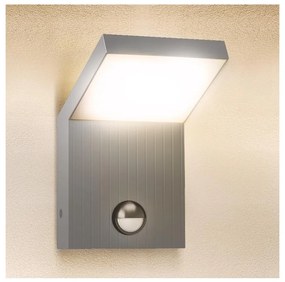 Brilagi - Aplică de perete LED pentru exterior cu senzor RIANO, LED/8W/230V, argintie