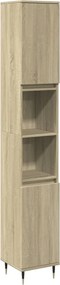 vidaXL Dulap de baie, stejar sonoma, 30x30x190 cm, lemn prelucrat