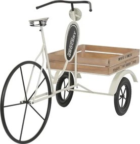 Stand decorativ din metal , cu 1 raft din lemn , "Retro Tricycle"